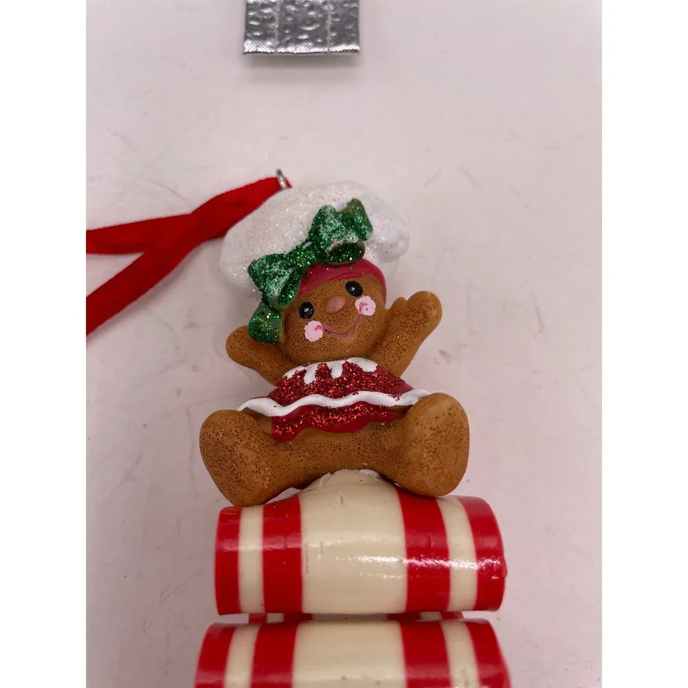 Gingerbread Ornament Collection Lot 6 Cookie Chef Figures +Garland Holiday Decor